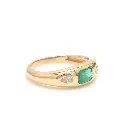 Emerald Octagon & Diamond Chunky Ring