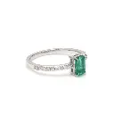 Emerald Octagon Solitaire Diamond Ring