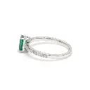 Emerald Octagon Solitaire Diamond Ring