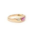 Pink Sapphire Octagon Diamond Chunky Ring