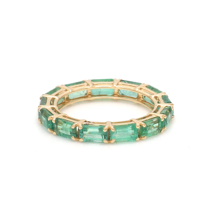 Emerald Octagon East West Ring (Thin)