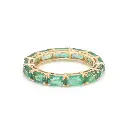 Emerald Octagon East West Ring (Thin)