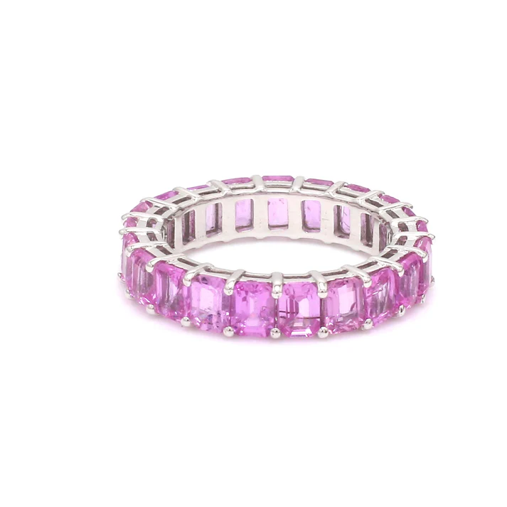 Pink Sapphire Octagon Prong Set Ring