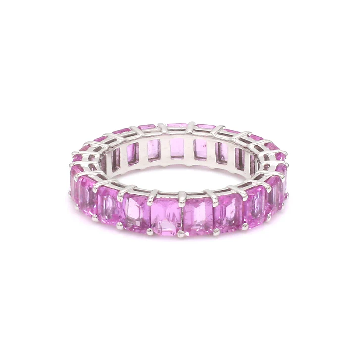 Pink Sapphire Octagon Prong Set Ring