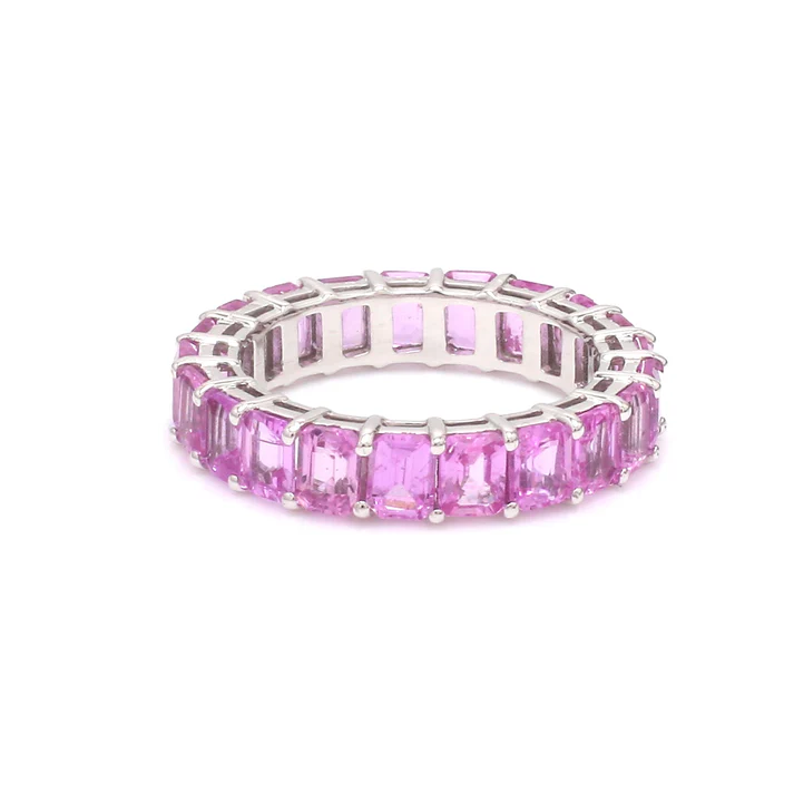 Pink Sapphire Octagon Prong Set Ring