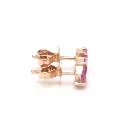 Pink Sapphire Octagon And Pear Two Stone Studs Earring