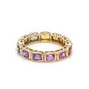 Rainbow Sapphire Octagon Bezel Ring