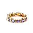 Rainbow Sapphire Octagon Bezel Ring