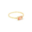 Octagon Cut Pink Tourmaline Ring