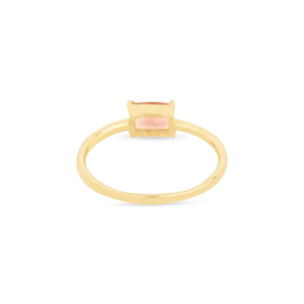 Octagon Cut Pink Tourmaline Ring