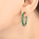 Emerald Octagon Small Hoops