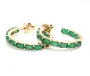 Emerald Octagon Small Hoops