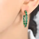 Emerald Octagon Small Hoops