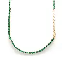 Emerald Octagon East West Tennis Necklace
