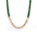 Emerald Octagon Prong set Tennis Necklace