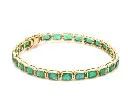Emerald East West Octagon Bezel Set Bracelet