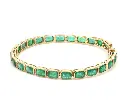Emerald East West Octagon Bezel Set Bracelet