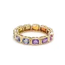 Rainbow Sapphire Octagon Bezel Ring