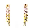 Rainbow Sapphire Octagon and Pear Ombre Earrings