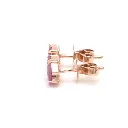 Pink Sapphire Octagon And Pear Two Stone Studs Earring
