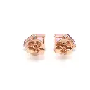 Pink Sapphire Octagon And Pear Two Stone Studs Earring