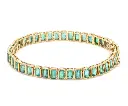 Emerald Octagon Bezel Set Tennis Bracelet