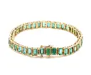 Emerald Octagon Bezel Set Tennis Bracelet