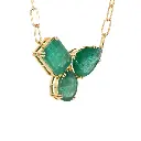 Emerald Octagon Oval Pear Necklace