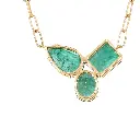 Emerald Octagon Oval Pear Necklace