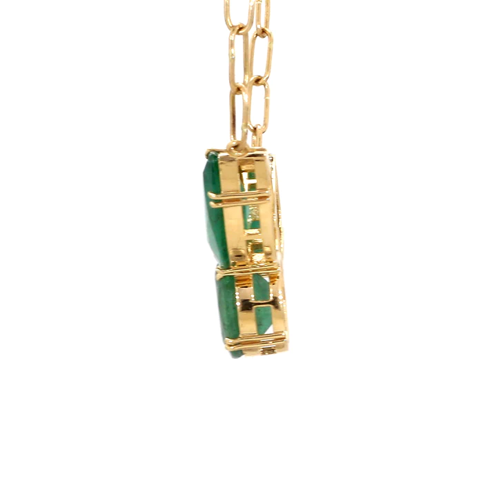 Emerald Octagon Oval Pear Necklace