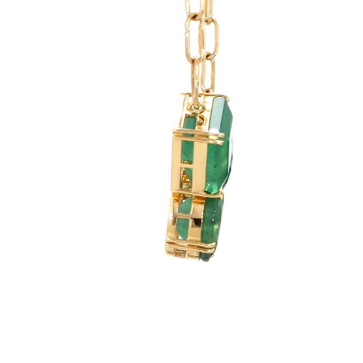 Emerald Octagon Oval Pear Necklace