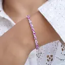 Pink Sapphire Octagon Diamond Tennis Bracelet