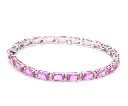 Pink Sapphire Octagon Diamond Tennis Bracelet