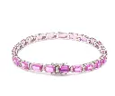 Pink Sapphire Octagon Diamond Tennis Bracelet