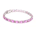 Pink Sapphire Octagon Diamond Tennis Bracelet