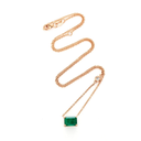 Emerald Octagon Solitaire & Diamond Necklace