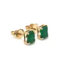 Emerald Octagon Studs