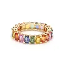 Colorful Sapphire Octagon Ring 