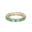 Emerald Octagon East West Ring