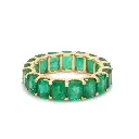 Emerald Octagon U Shape Prong Ring