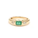 Emerald Octagon & Diamond Chunky Ring