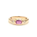Pink Sapphire Octagon Diamond Chunky Ring
