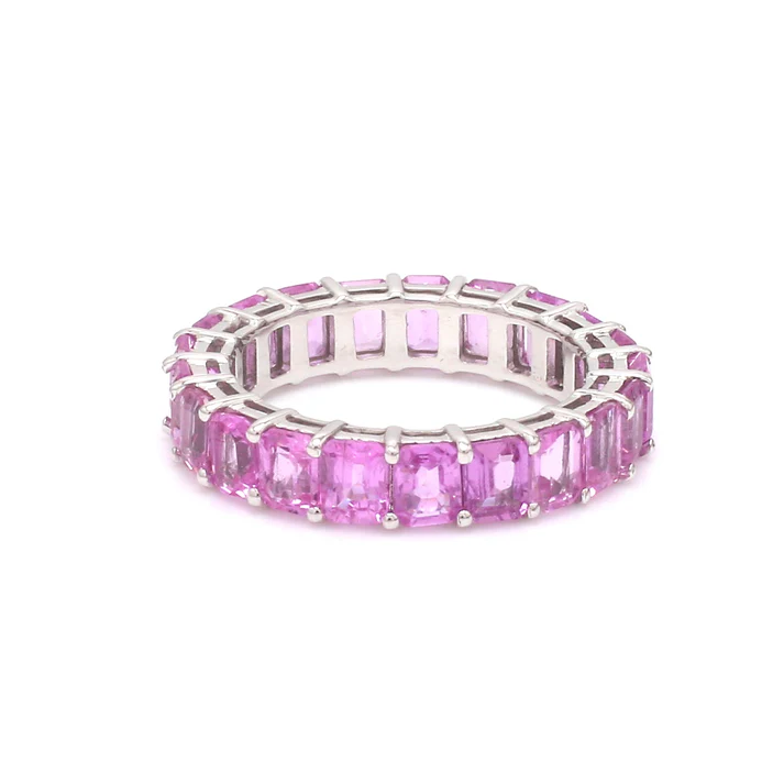 Pink Sapphire Octagon Prong Ring
