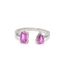 Pink Sapphire Octagon & Pear Open Ring