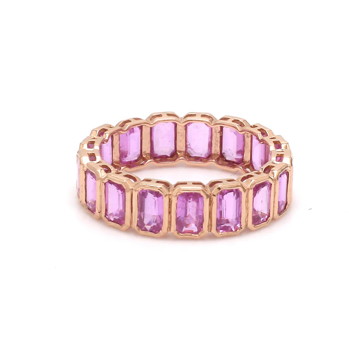 Pink Sapphire Octagon Bezel Ring