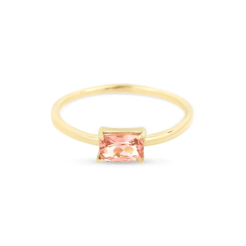 Pink Tourmaline Octagon Ring