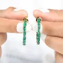 Emerald Octagon Small Hoops