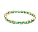 Emerald East West Octagon Bezel Bracelet