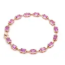 Pink Sapphire Octagon Link Bezel Tennis Bracelet