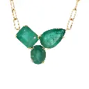 Emerald Octagon Oval Pear Necklace
